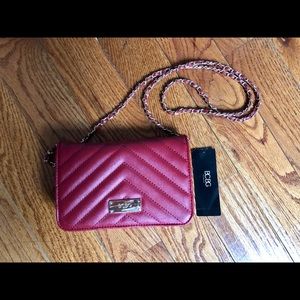 BCBG Red Chain Crossbody Bag